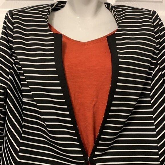 Love And Liberty Pinstripe Black And White Stripe Blazer Jacket - Picture 4 of 11